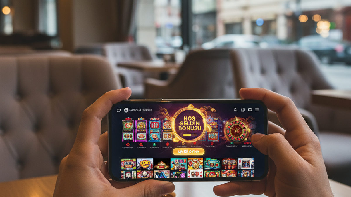 Akıllı telefon ekranında casino bonusu gösteren mobil uygulama