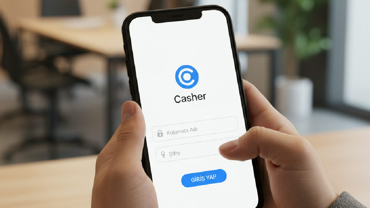 Akıllı telefonundan Casher bahis sitesine giriş yapan bir kişinin yakın çekim görüntüsü.